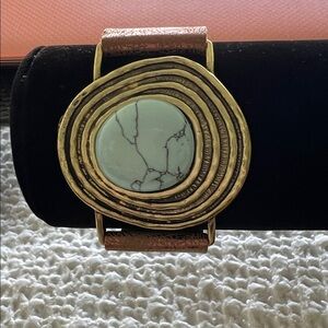 Turquoise and Gold Statement Bracelet